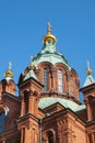 Closeup of main tower, Uspenski Cathedral, Helsinki, Finland