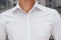 Closeup on male elegant shirt with collar