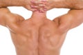 Closeup on male muscular back