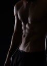 Closeup on male torso with abdominal muscles Royalty Free Stock Photo