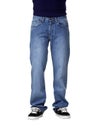 Closeup of man in blue jeans denim pants isolated on white Royalty Free Stock Photo