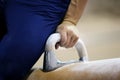 Closeup of a man on pommel