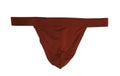 Closeup of man red thong underwear isoladed