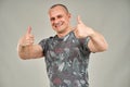 Man with two thumbs up Royalty Free Stock Photo
