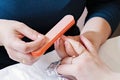 Closeup of a manicurist