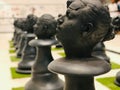 Closeup of manlike chess figures Royalty Free Stock Photo