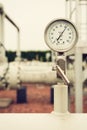 Closeup of manometer, measuring gas pressure. Royalty Free Stock Photo