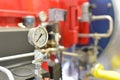 Closeup manometer to control an industrial plant - display and verification Royalty Free Stock Photo