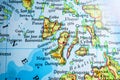 Closeup map view of Visayas and Cebu islands.. Royalty Free Stock Photo