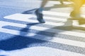 Closeup on marathon runners legs and feet with motion blur Royalty Free Stock Photo