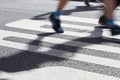 Closeup on marathon runners legs and feet with motion blur Royalty Free Stock Photo