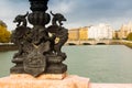 Closeup of Maria Cristina bridge over Urumea Royalty Free Stock Photo