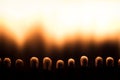 Closeup, matchsticks are burning, fire and flames Royalty Free Stock Photo