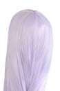 Closeup mauve colored wig isolated