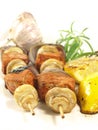 Closeup of meat kebabs, isolated Royalty Free Stock Photo