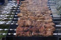 Closeup of meat kebob on the bbq Royalty Free Stock Photo