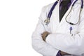 Closeup of medical doctor torso with stethoscope Royalty Free Stock Photo