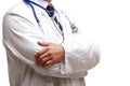 Closeup of medical doctor torso with stethoscope Royalty Free Stock Photo