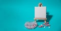 Closeup of medical pill box with doses of tablets for daily take medicine with white pink drugs and capsules with paper Royalty Free Stock Photo