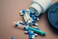 Closeup of medicine treatment or illegal doping in sports Royalty Free Stock Photo