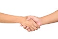 Closeup men's handshaking