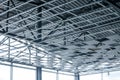 Closeup of metal construction for installing a suspended ceiling