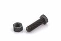 Closeup metal screw, bolt and metal nuts. Royalty Free Stock Photo
