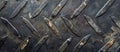 Closeup of metal surface with diamond pattern, resembling automotive tire rim Royalty Free Stock Photo