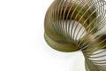 Closeup of metal wire spiral toy Royalty Free Stock Photo