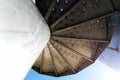 Closeup of metallic spiral staircase Royalty Free Stock Photo