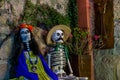 Closeup of Mexican day of dead decorations, Mineral del Chico, Hidalgo Royalty Free Stock Photo