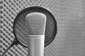 closeup microphone in recording studio Royalty Free Stock Photo