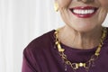 Closeup Midsection Of Smiling Senior Woman