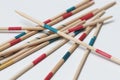 Closeup of Mikado pick-up-sticks, a game of mental and physical skill Royalty Free Stock Photo