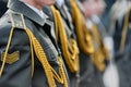 Military uniform with epaulettes