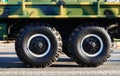 Closeup of military truck chassis Royalty Free Stock Photo