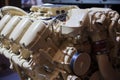 Closeup military truck engine for special propose Royalty Free Stock Photo