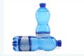 Closeup of mineral water bottles isolated on a white background Royalty Free Stock Photo