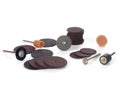 Closeup of mini rotary tool bits Royalty Free Stock Photo