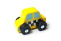 Miniature wooden car on white background - concept taxi Royalty Free Stock Photo