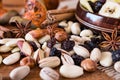 Closeup of mix of dried fruits and nuts Royalty Free Stock Photo