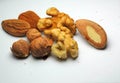 Closeup of mixed fresh nuts. Royalty Free Stock Photo