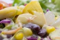 Closeup mixed of fresh salad and fruit. Royalty Free Stock Photo