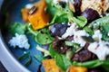 Closeup of a delicious butternut and mixed vegetable salad Royalty Free Stock Photo