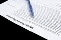 Closeup of model release document and a pen Royalty Free Stock Photo