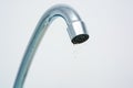 Closeup of modern bathroom chrome faucet Royalty Free Stock Photo