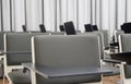 Closeup of a modern classroom chair in an empty conference room before a business meeting Royalty Free Stock Photo