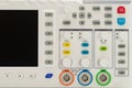 Closeup Modern digital storage oscilloscope showcasing input channels and control features Royalty Free Stock Photo