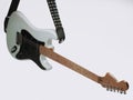 Closeup .modern electric guitar on a white background. Royalty Free Stock Photo