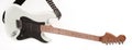 Closeup .modern electric guitar on a white background. Royalty Free Stock Photo